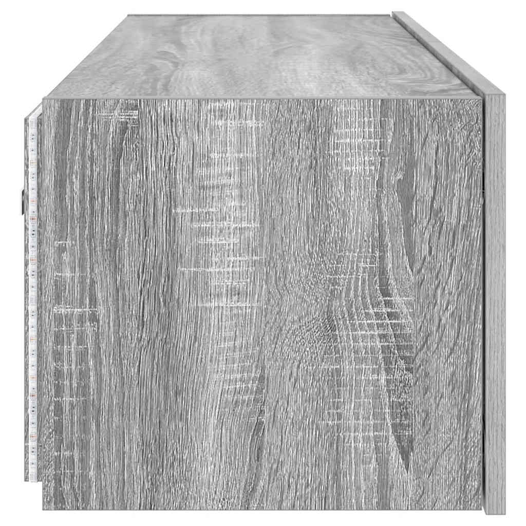 TV-Wandschrank mit LED-Leuchten Grau Sonoma 100x35x31 cm