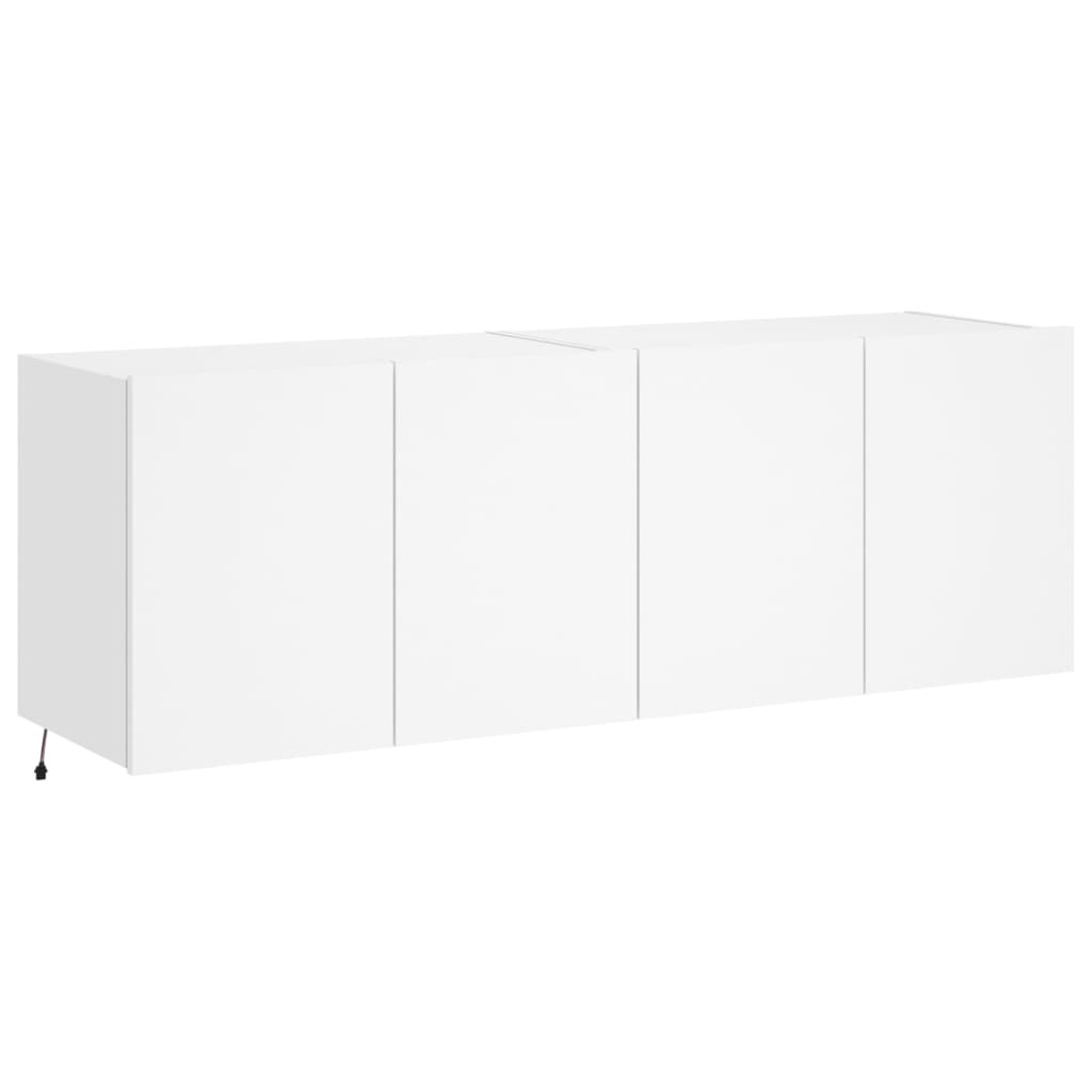 TV-Wandschränke mit LED-Leuchten 2 Stk. Weiß 60x35x41 cm