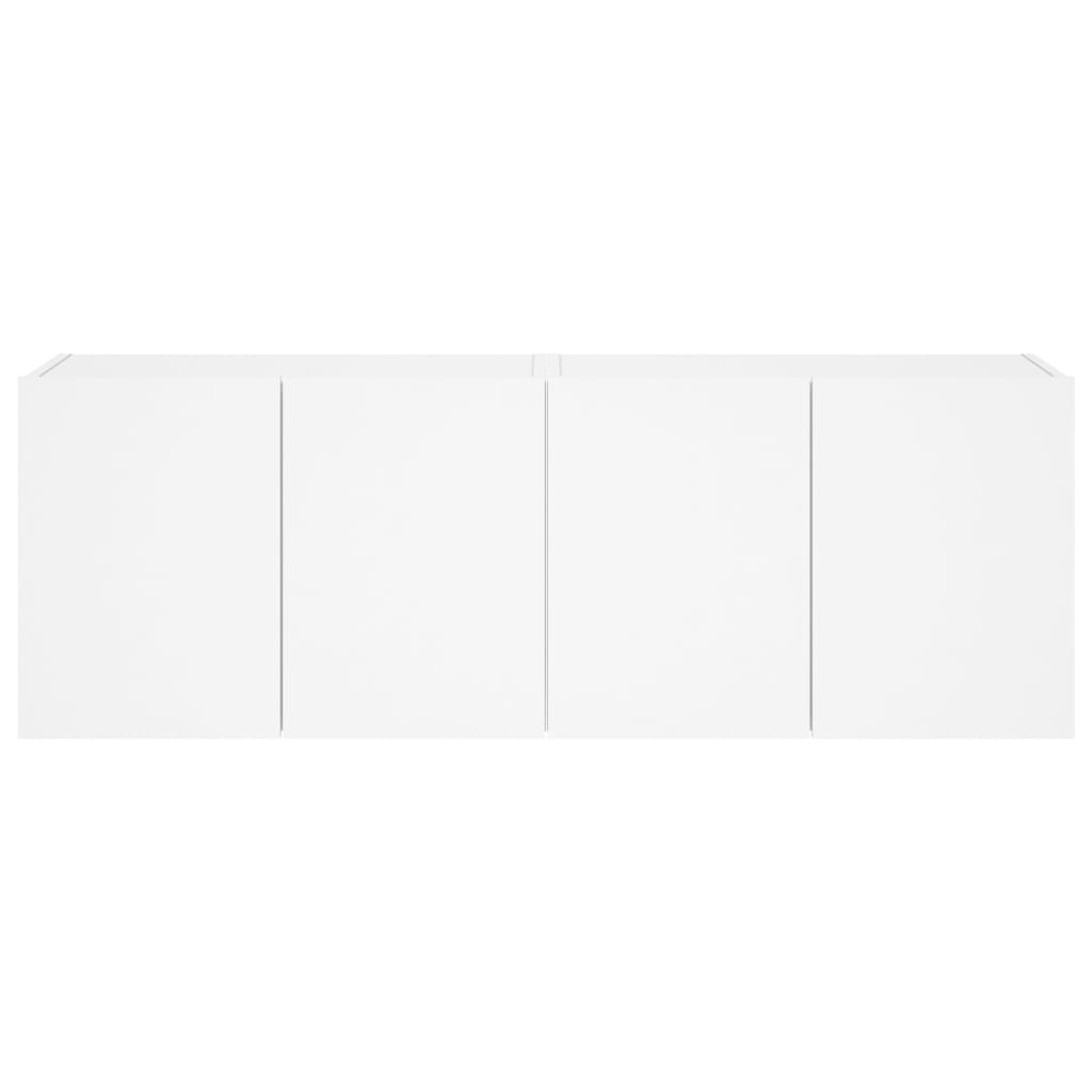TV-Wandschränke mit LED-Leuchten 2 Stk. Weiß 60x35x41 cm