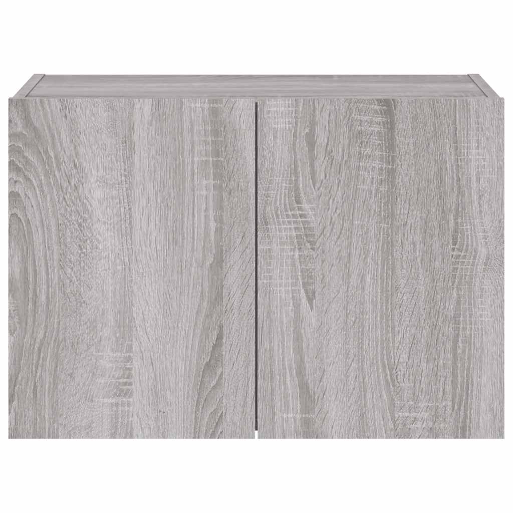 TV-Wandschrank mit LED-Leuchten Grau Sonoma 60x35x41 cm