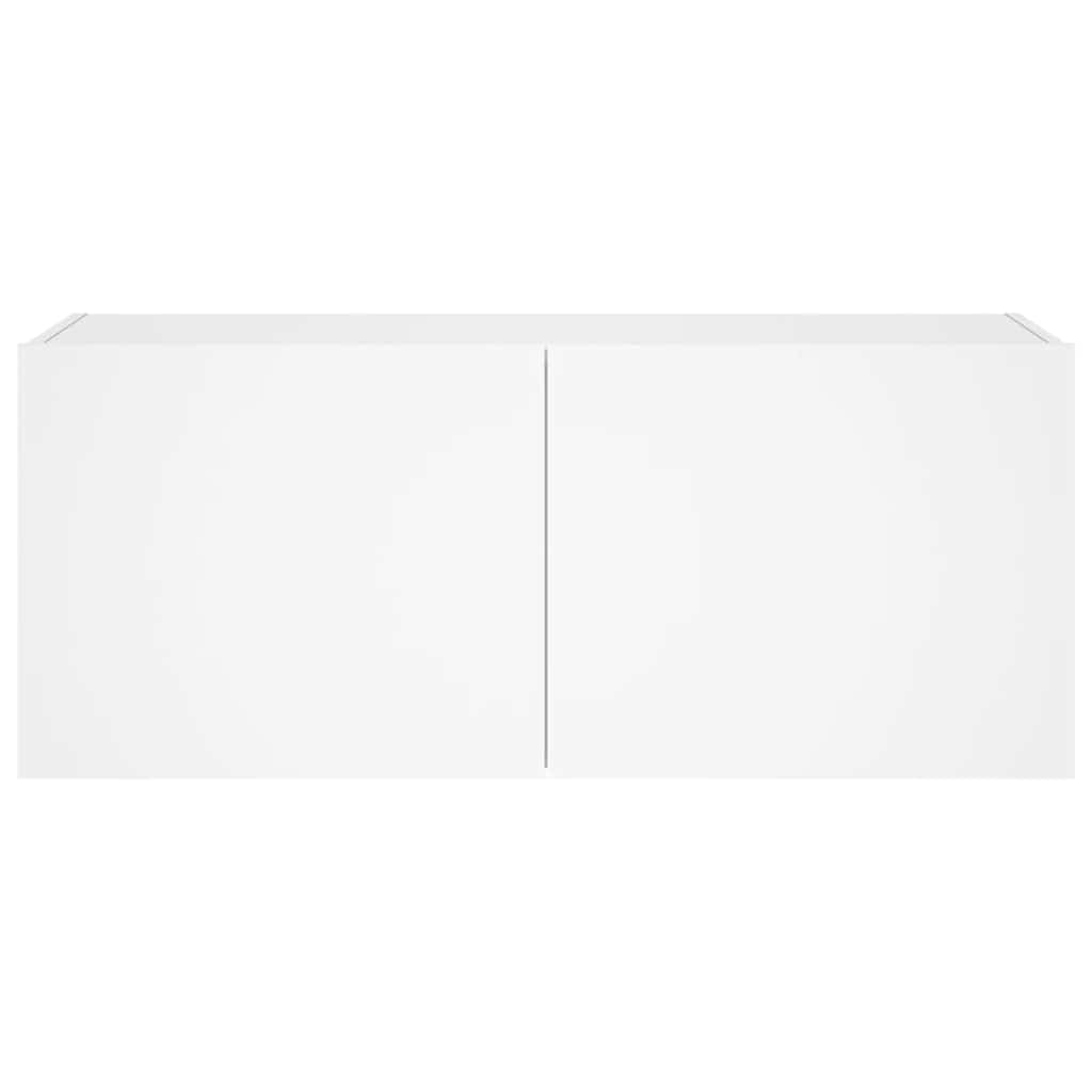 TV-Wandschrank mit LED-Leuchten Weiß 100x35x41 cm