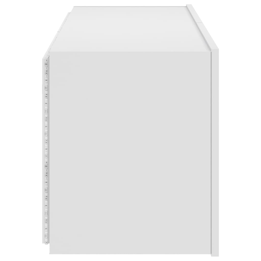 TV-Wandschrank mit LED-Leuchten Weiß 100x35x41 cm