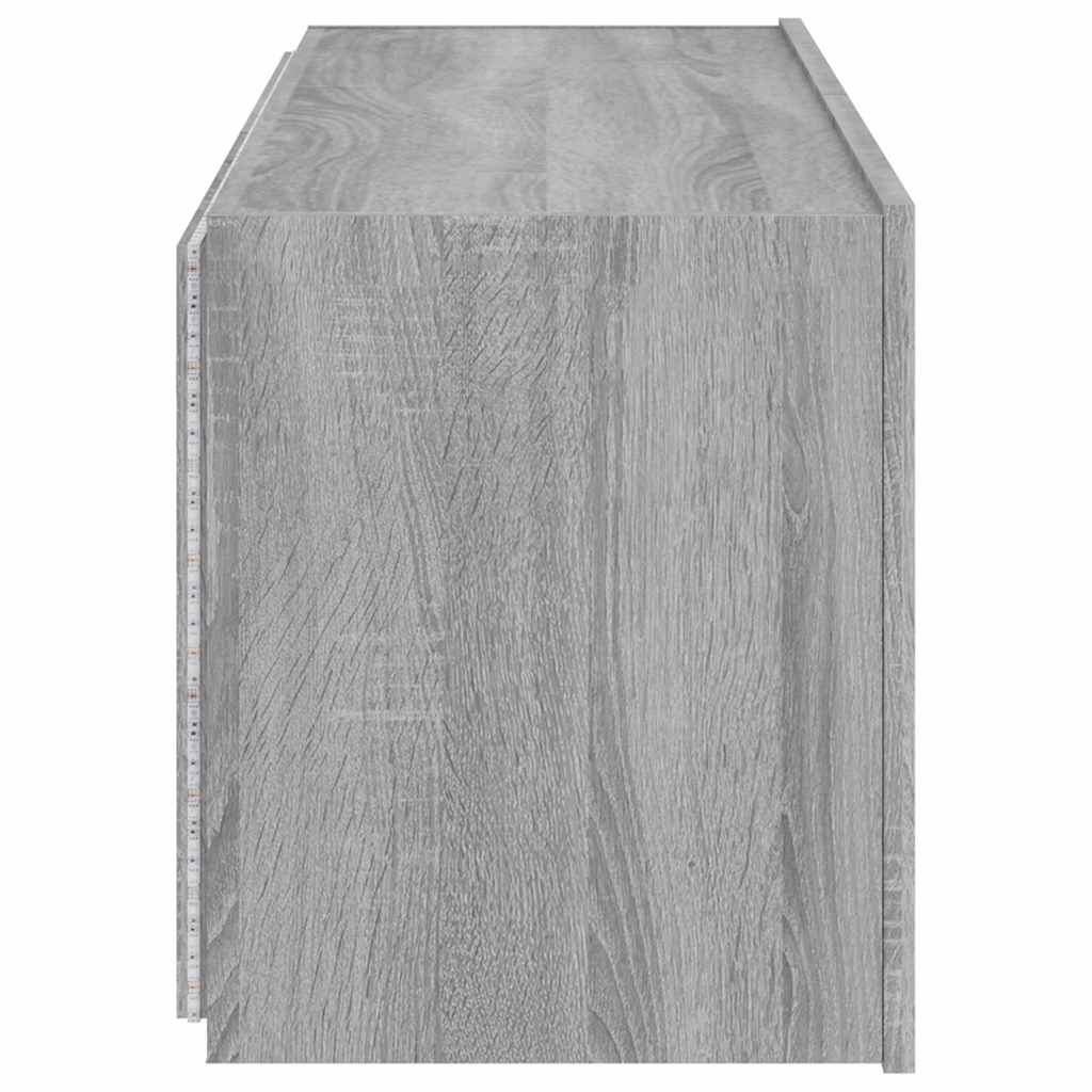 TV-Wandschrank mit LED-Leuchten Grau Sonoma 100x35x41 cm
