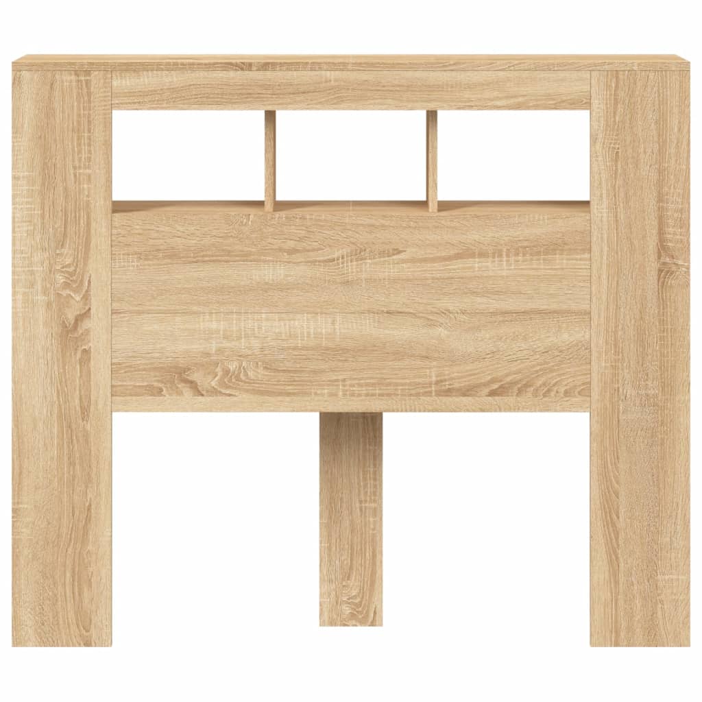 LED-Kopfteil Sonoma Eiche 120x18,5x103,5 cm Holzwerkstoff