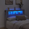LED-Kopfteil Grau Sonoma 140x18,5x103,5 cm Holzwerkstoff