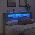 LED-Kopfteil Grau Sonoma 180x18,5x103,5 cm Holzwerkstoff