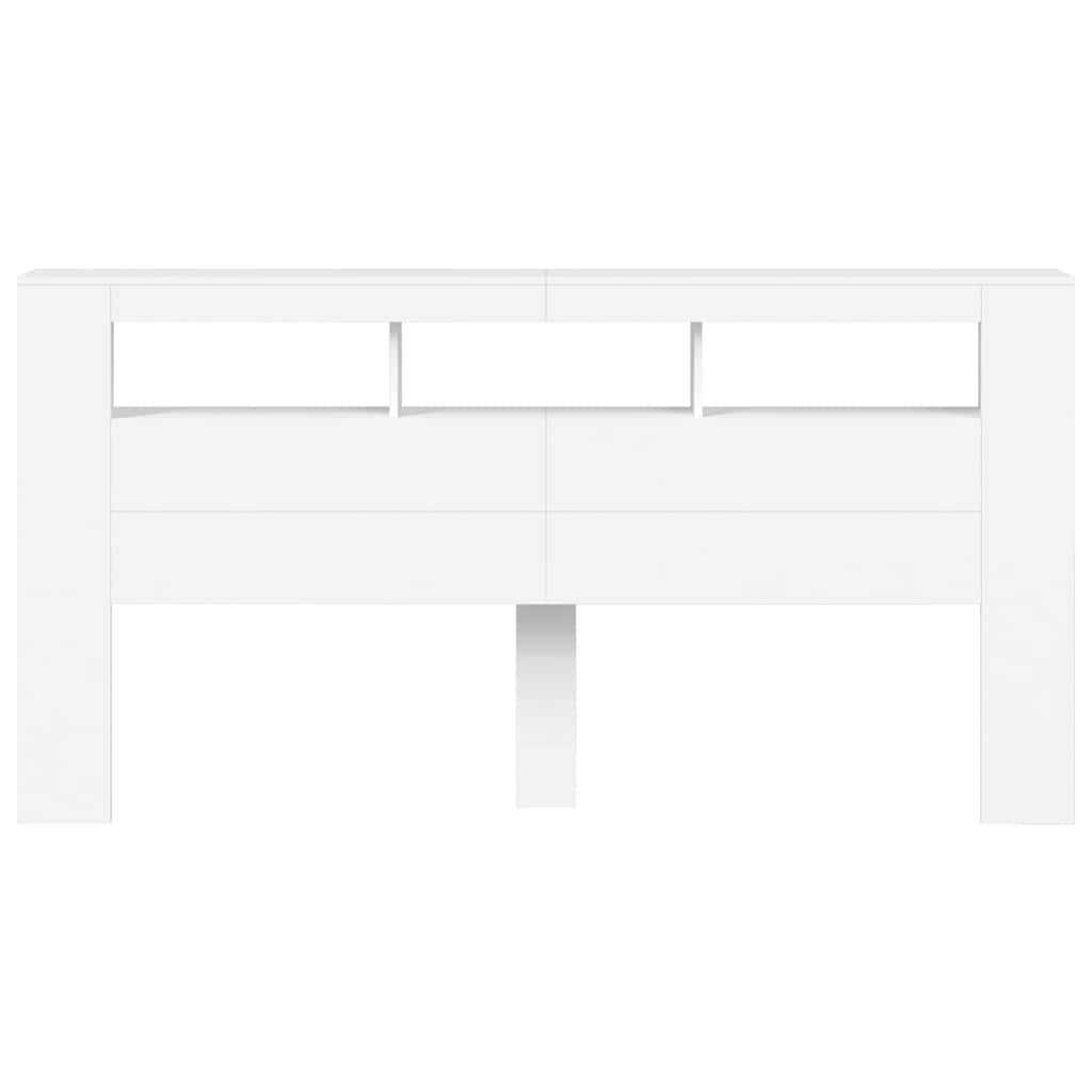 LED-Kopfteil Weiß 200x18,5x103,5 cm Holzwerkstoff