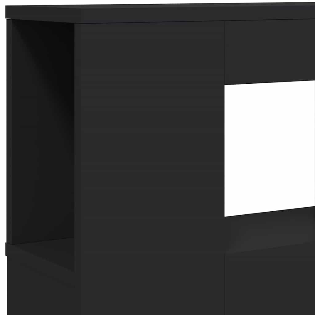 LED-Kopfteil Schwarz 200x18,5x103,5 cm Holzwerkstoff