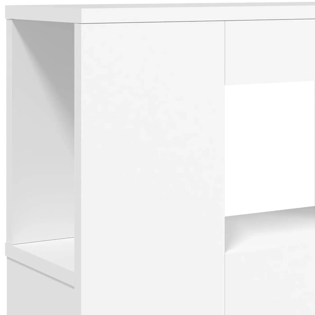 LED-Kopfteil Weiß 220x18,5x103,5 cm Holzwerkstoff