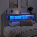 LED-Kopfteil Grau Sonoma 220x18,5x103,5 cm Holzwerkstoff
