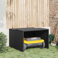 Mähroboter-Garage Schwarz 86x90x52/57 cm Poly Rattan