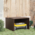 Mähroboter-Garage Braun 86x90x52/57 cm Poly Rattan