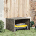 Mähroboter-Garage Grau 86x90x52/57 cm Poly Rattan