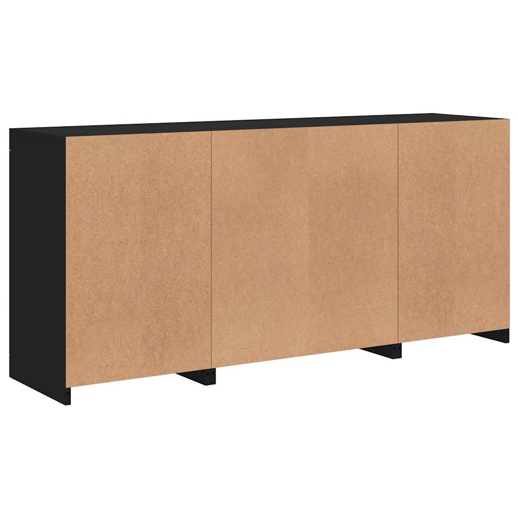 Sideboard mit LED-Leuchten Schwarz 142,5x37x67 cm