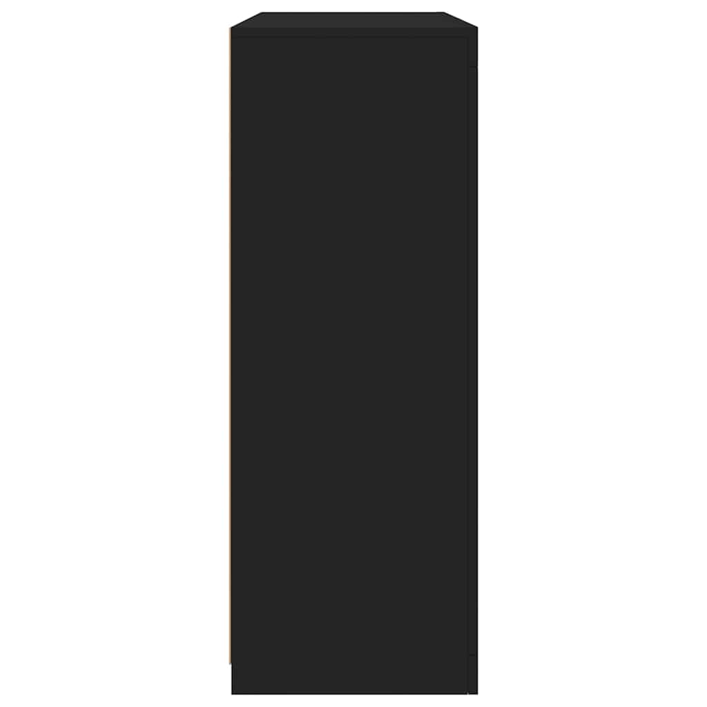 Sideboards mit LED-Leuchten 3 Stk. Schwarz Holzwerkstoff