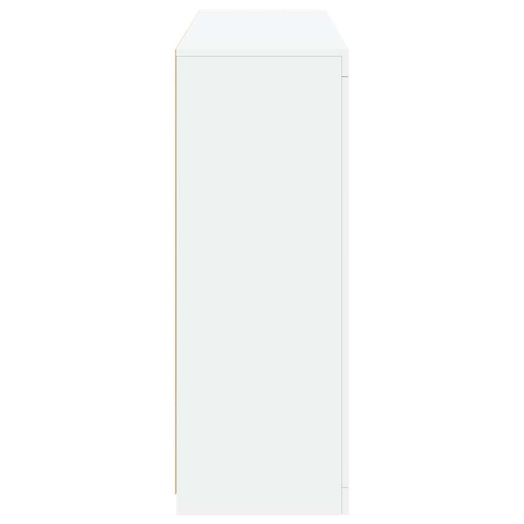 Sideboards mit LED-Leuchten 3 Stk. Weiß Holzwerkstoff