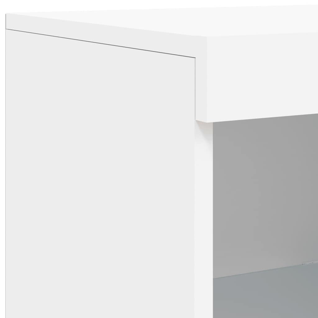 Sideboards mit LED-Leuchten 3 Stk. Weiß Holzwerkstoff