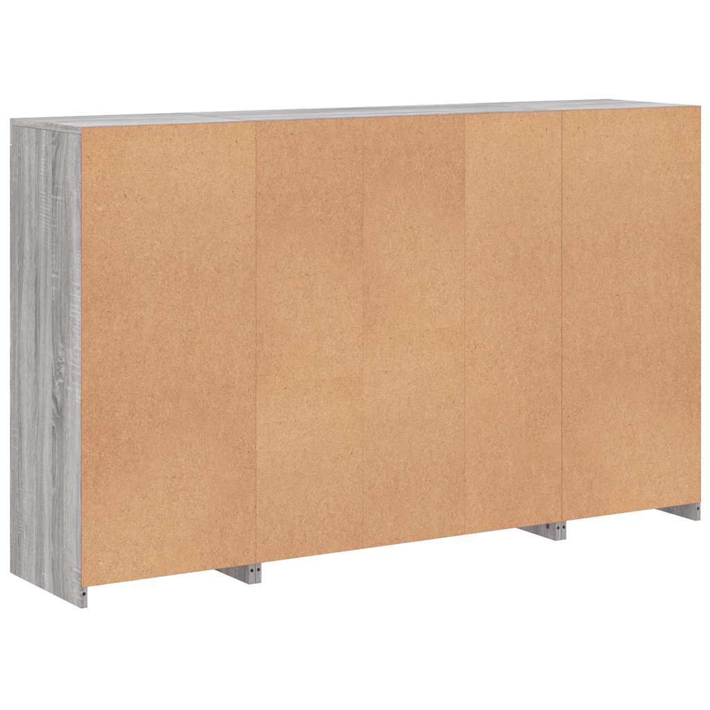 Sideboards mit LED-Leuchten 3 Stk. Grau Sonoma Holzwerkstoff