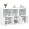 Sideboard mit LED-Leuchten Weiß 162x37x100 cm