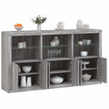 Sideboard mit LED-Leuchten Grau Sonoma 181,5x37x100 cm