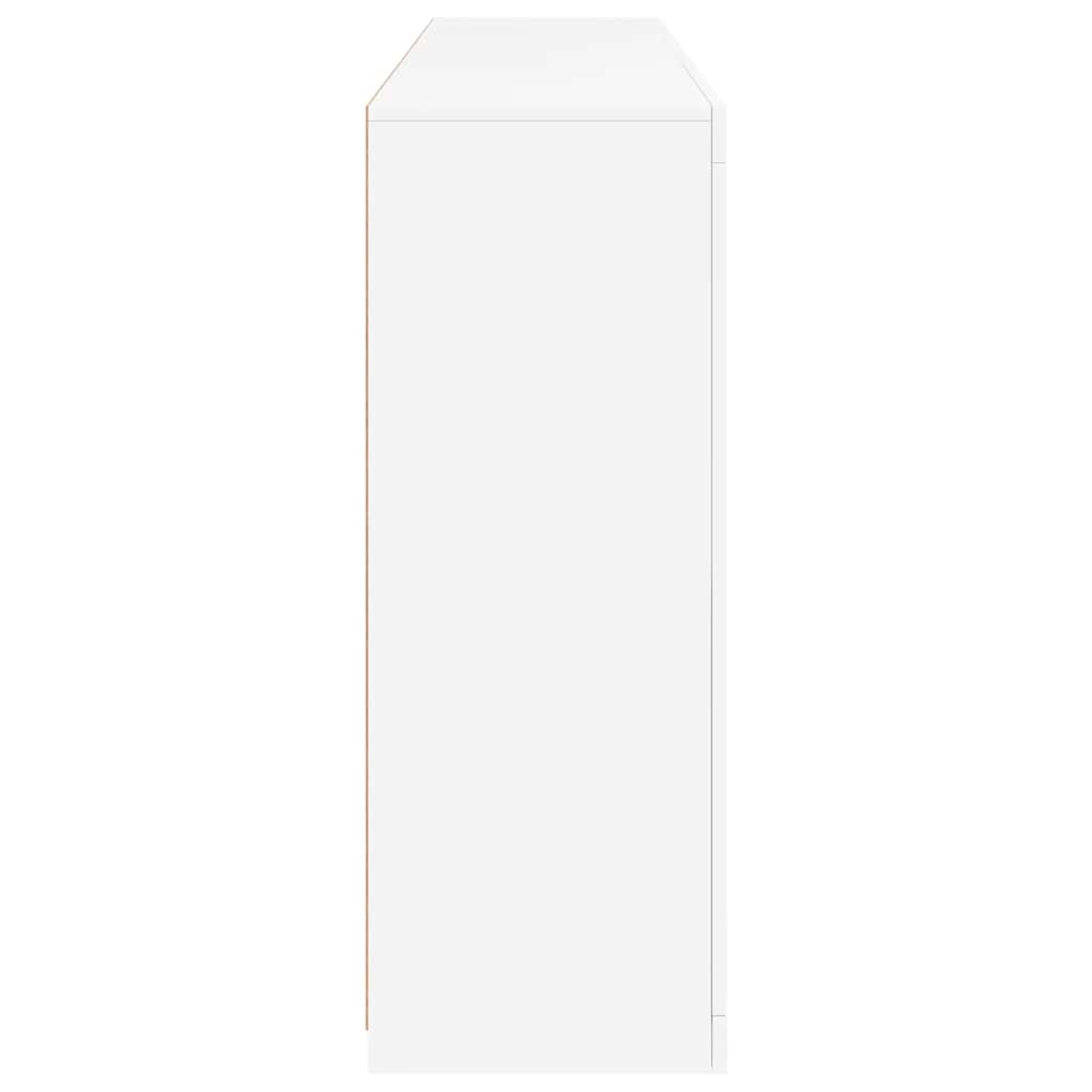 Sideboard mit LED-Leuchten Weiß 162x37x100 cm