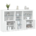Sideboard mit LED-Leuchten Weiß 162x37x100 cm