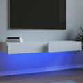 TV-Schränke mit LED-Leuchten 2 Stk. Weiß 60x35x15,5 cm