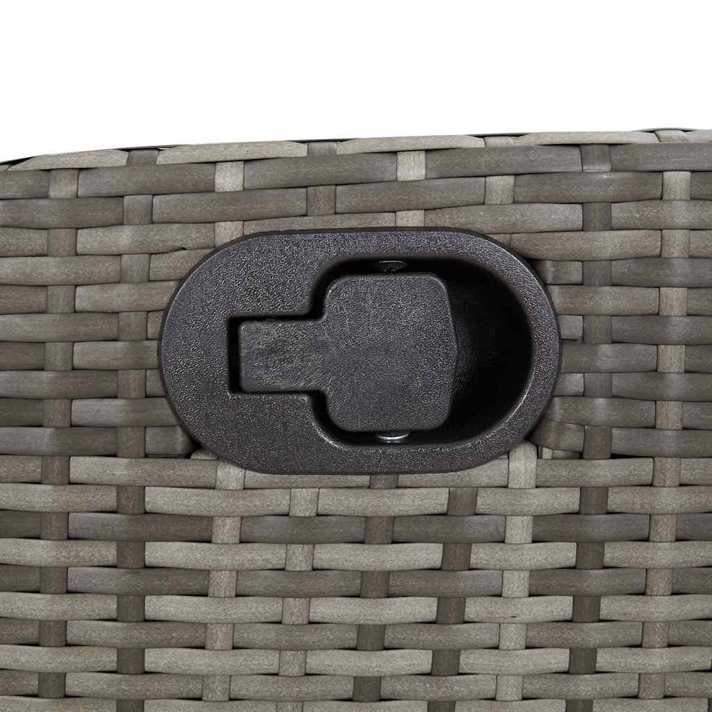 Gartensessel mit Kissen 2 Stk. Verstellbar Grau Poly Rattan