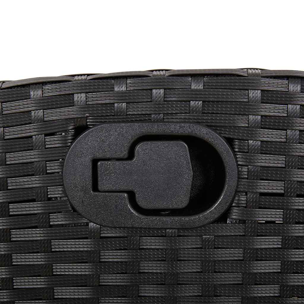 Gartensessel mit Fußteil 2 Stk. Verstellbar Schwarz Poly Rattan