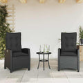 Gartensessel mit Kissen 2 Stk. Verstellbar Schwarz Poly Rattan