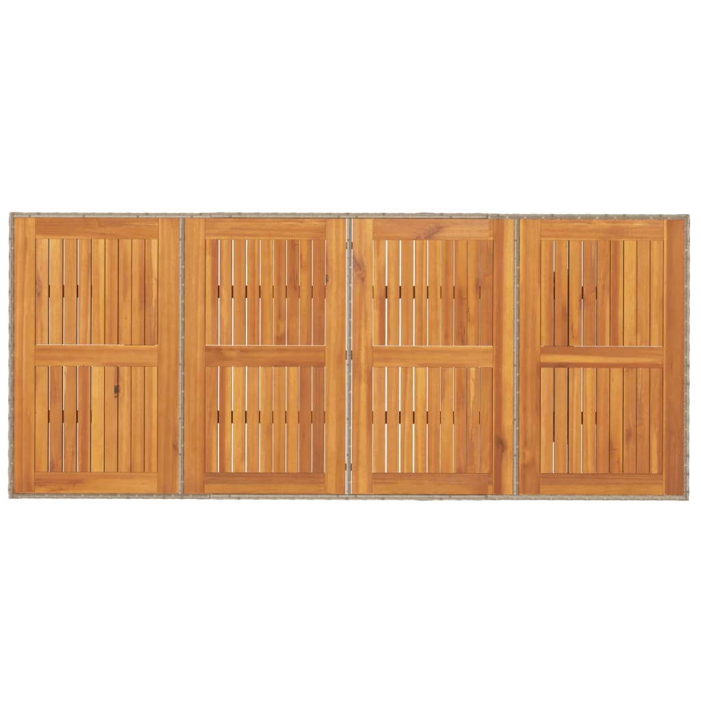 Gartentisch mit Akazienholz-Platte 190x80x74 cm Poly Rattan