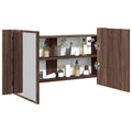 LED-Spiegelschrank Braun Eichen-Optik 90x12x45 cm Acryl