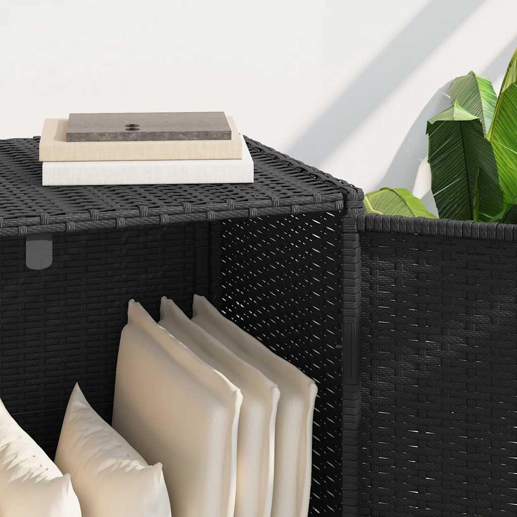 Gartenschrank Schwarz 83x45x76 cm Poly Rattan
