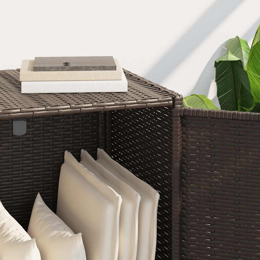 Gartenschrank Braun 83x45x76 cm Poly Rattan
