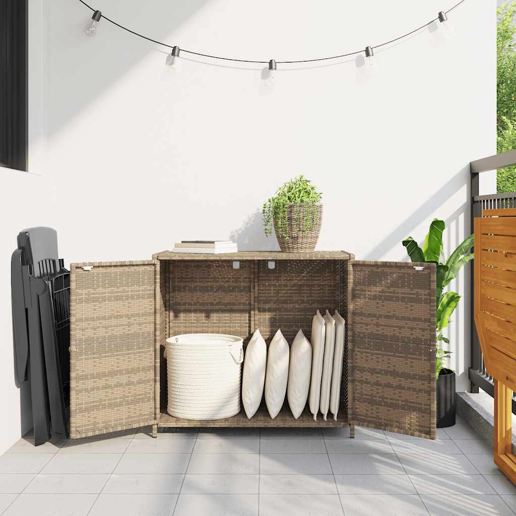 Gartenschrank Beige 83x45x76 cm Poly Rattan