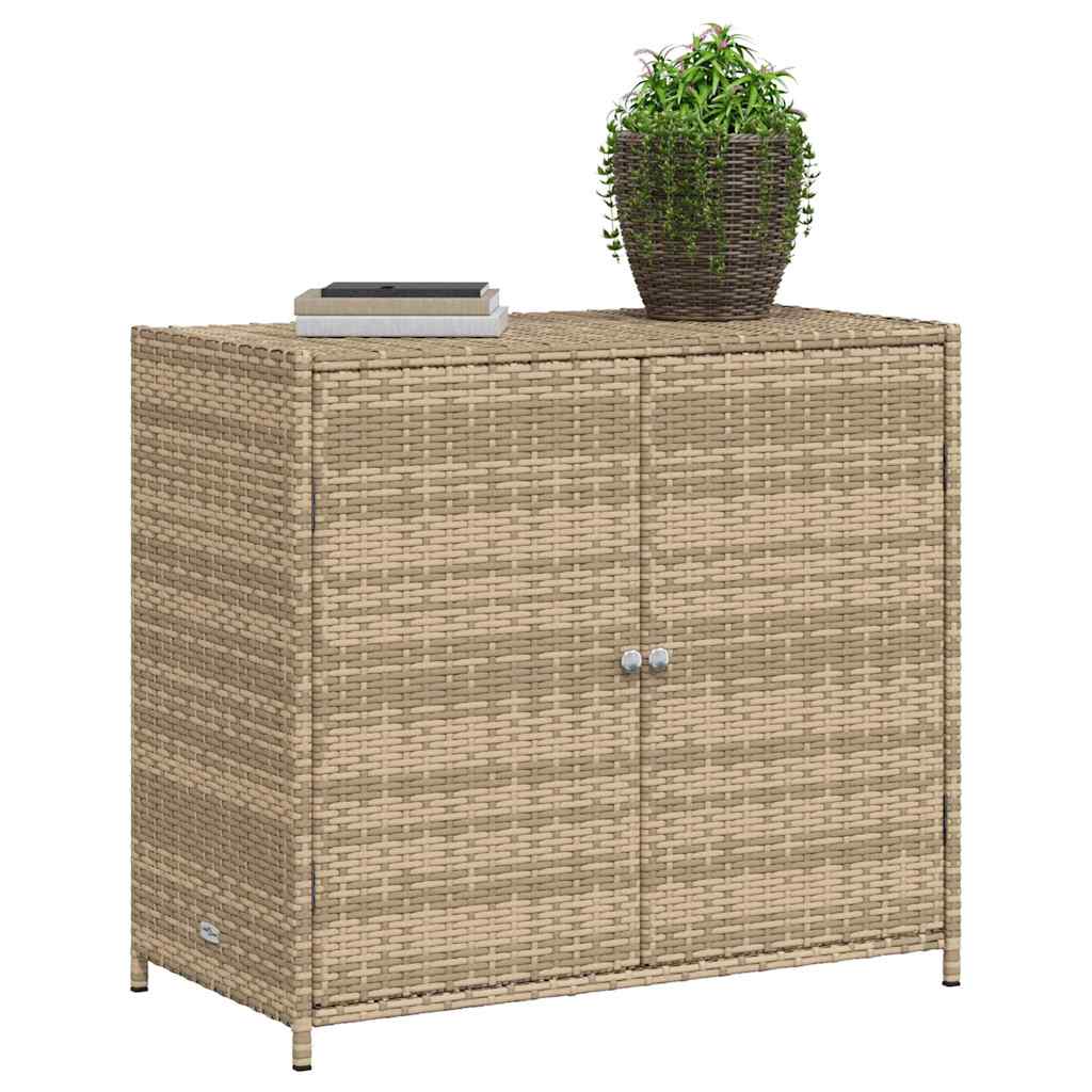 Gartenschrank Beige 83x45x76 cm Poly Rattan