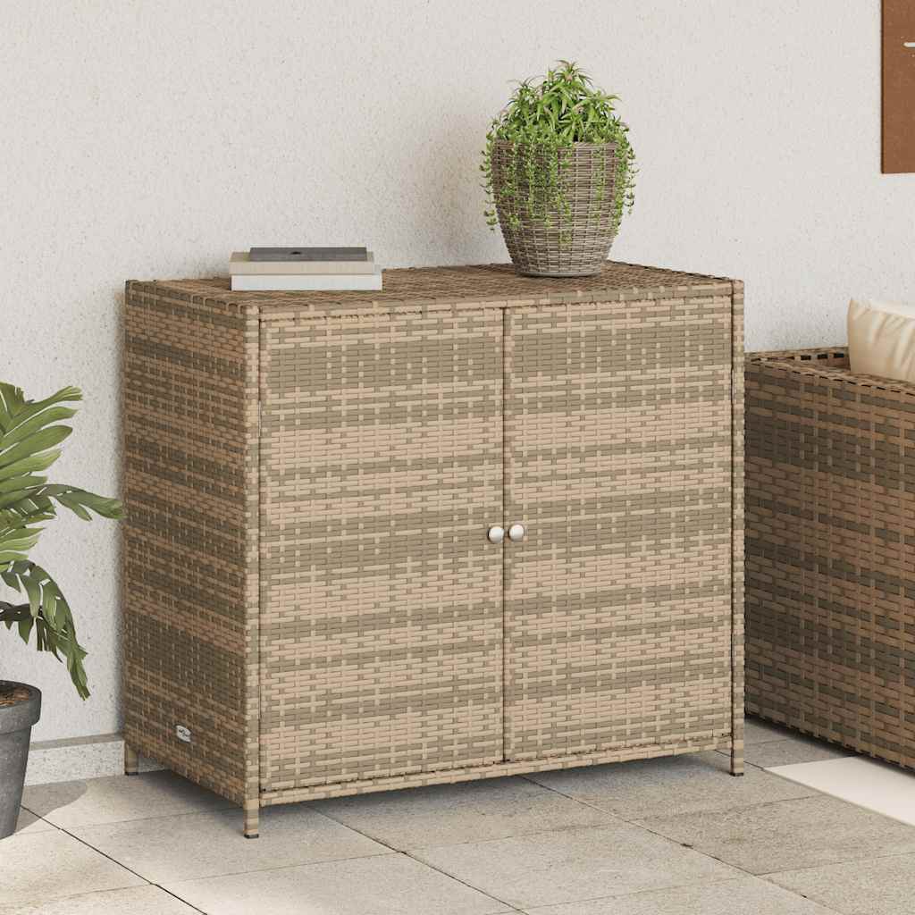 Gartenschrank Beige 83x45x76 cm Poly Rattan