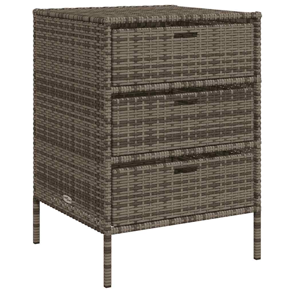 Gartenschrank Grau 55x59x80 cm Poly Rattan