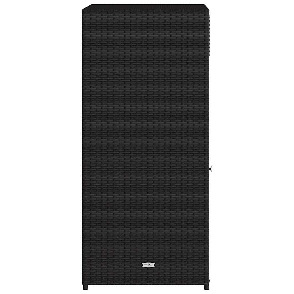 Gartenschrank Schwarz 55x55x111 cm Poly Rattan