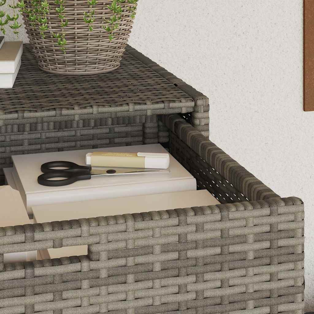 Gartenschrank Grau 55x55x111 cm Poly Rattan