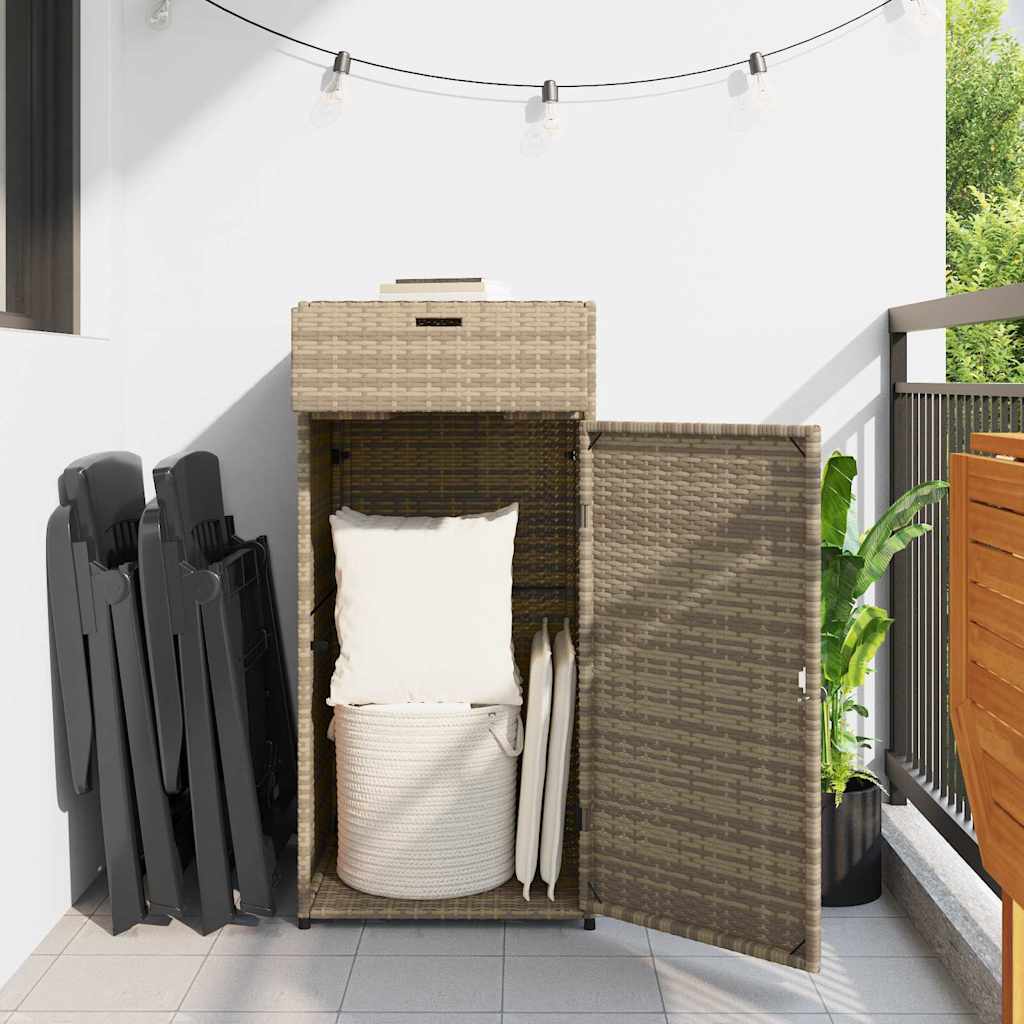 Gartenschrank Beige 55x55x111 cm Poly Rattan
