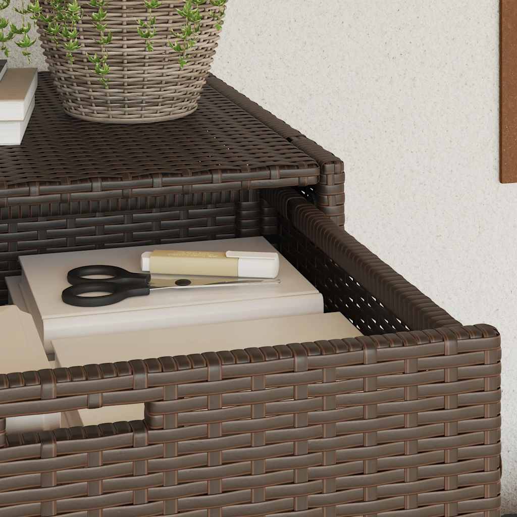 Gartenschrank Braun 105x55x113 cm Poly Rattan
