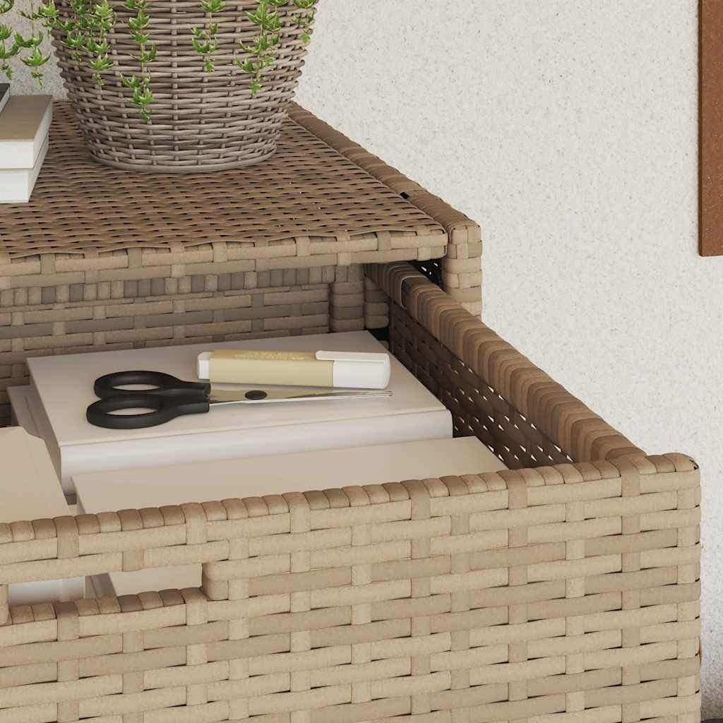 Gartenschrank Beige 105x55x113 cm Poly Rattan
