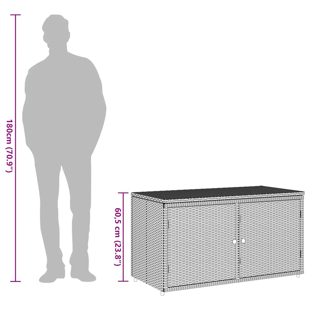 Gartenschrank Braun 110x55x60,5 cm Poly Rattan