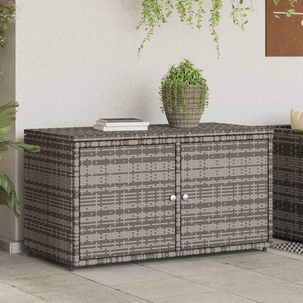 Gartenschrank Grau 110x55x60,5 cm Poly Rattan