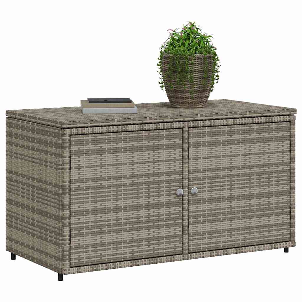 Gartenschrank Grau 110x55x60,5 cm Poly Rattan