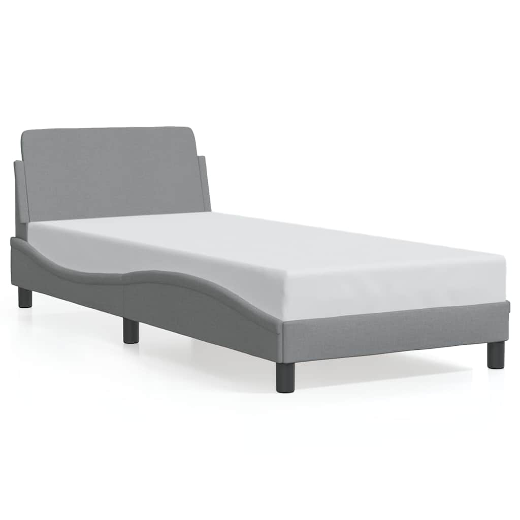 Bettgestell "Dover" Hellgrau 80x200 cm Stoff