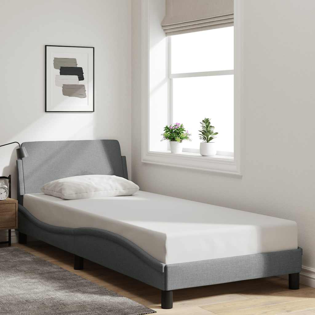 Bettgestell "Dover" Hellgrau 80x200 cm Stoff