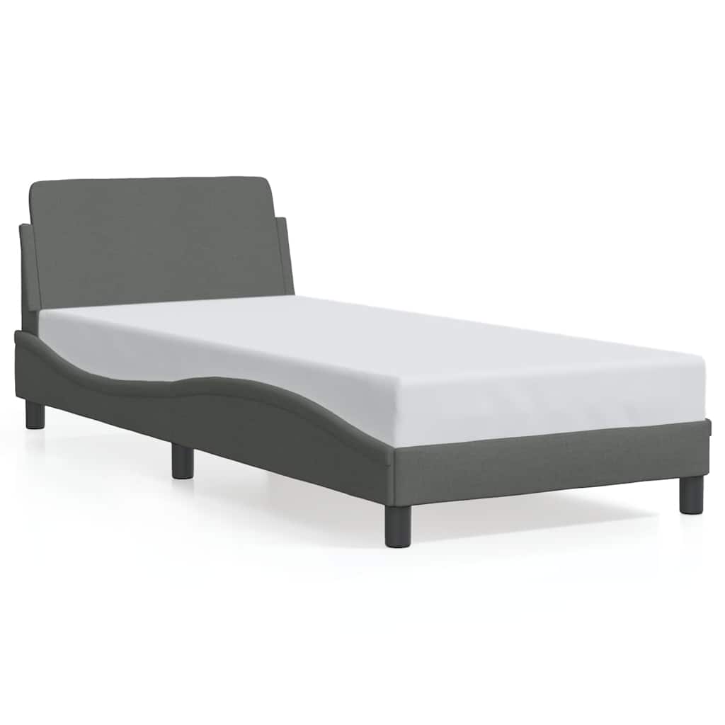 Bettgestell "Dover" Dunkelgrau 80x200 cm Stoff