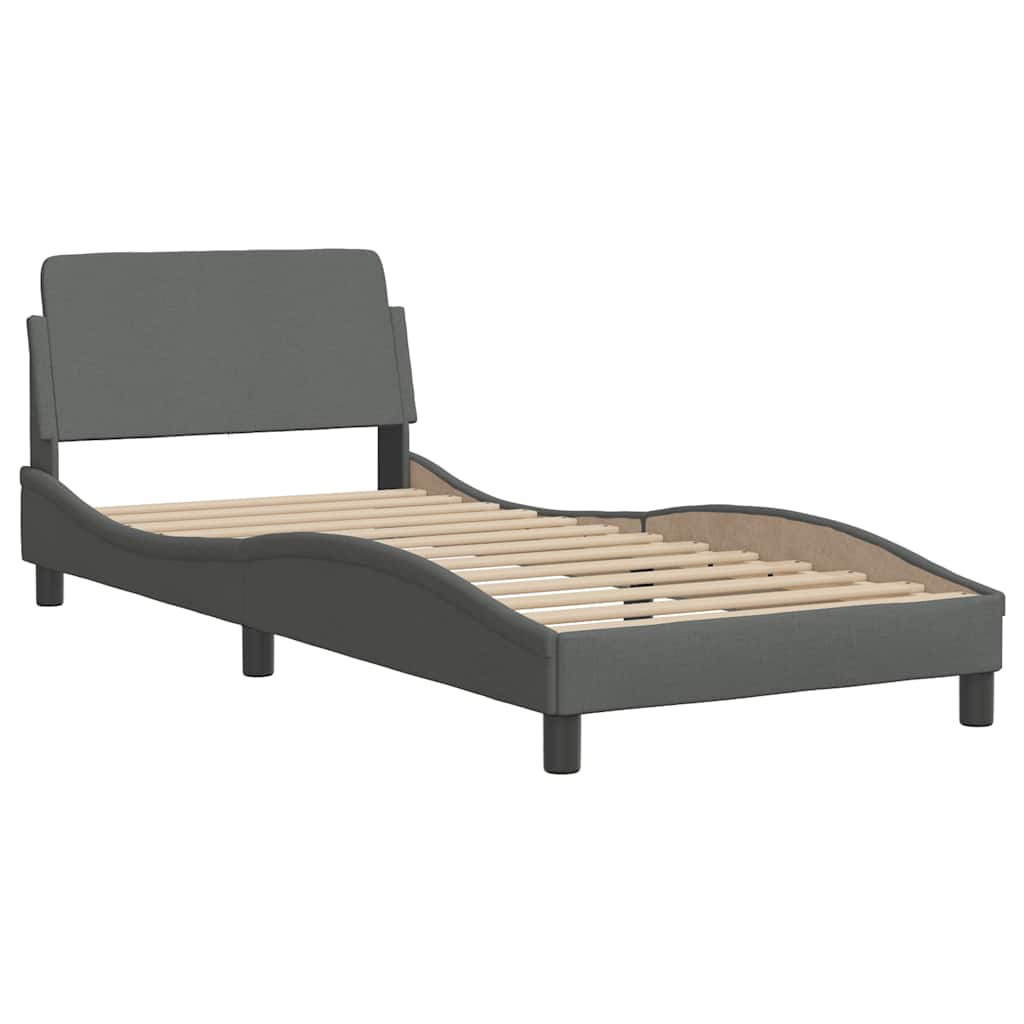 Bettgestell "Dover" Dunkelgrau 80x200 cm Stoff